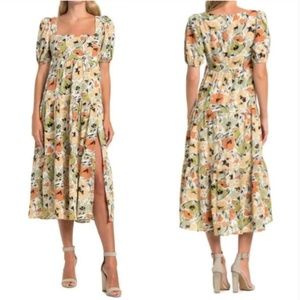 ASTR The Label Square Neck Floral Midi Dress